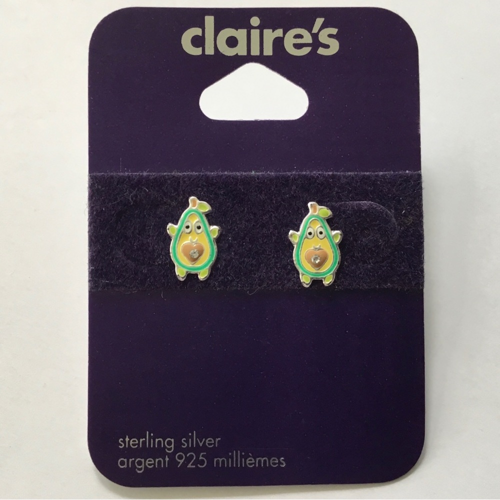 New Claire’s Sterling Silver and Enamel Avocado Stud Earrings - Picture 3 of 4